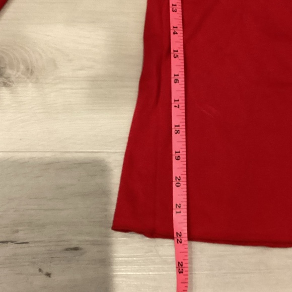 The Limited Red Women's Blouse with satin top detail and 3/4 sleeves. - Picture 4 of 7